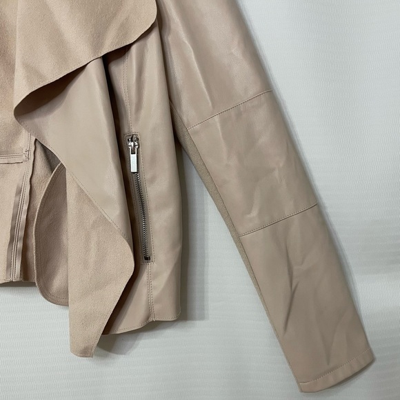 Bagatelle Faux Leather Drape Front Jacket - Women’s Medium - Picture 2 of 9